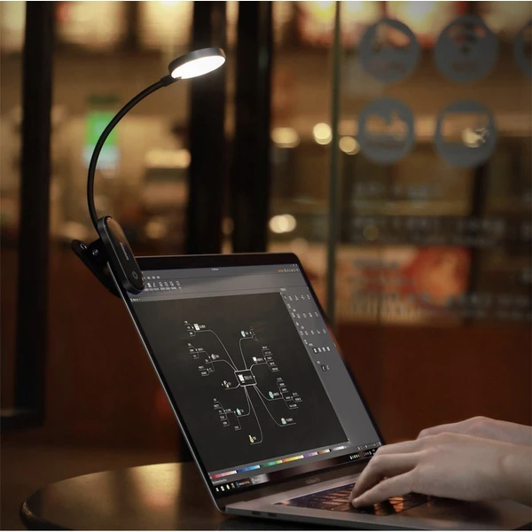 Baseus Mini LED lampička na čtení s klipem černá - Lampičky - Obrázok ZA3P600301
