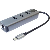 PremiumCord 4v1 USB-C Hub antracitový - USB huby