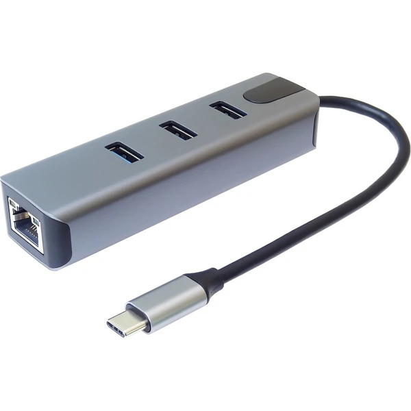 PremiumCord 4v1 USB-C Hub antracitový - USB huby - Hlavný obrázok