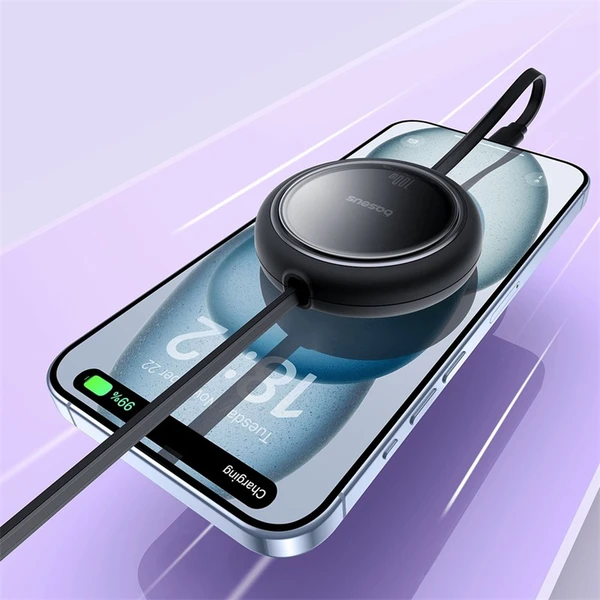 Dátový kábel Baseus Free2Draw mini USB-C/USB-C 1m 100W čierny - Káble - Obrázok ZAGE000L01