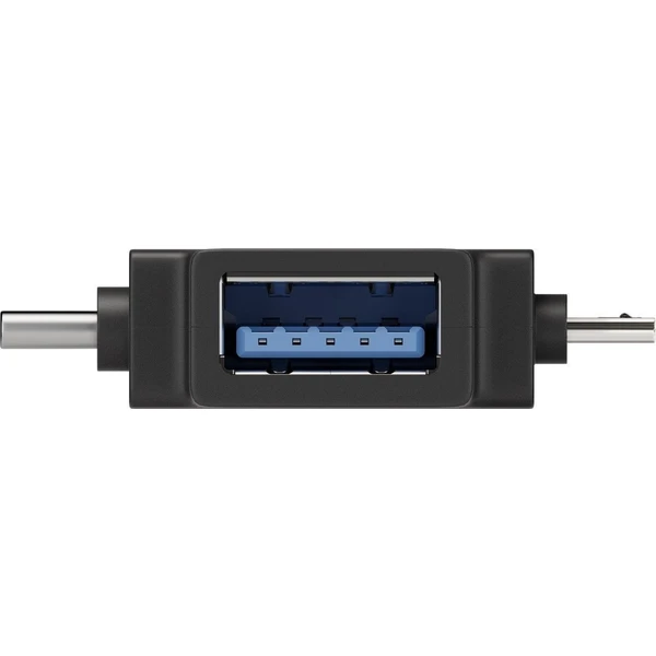 PremiumCord USB-A -> USB-C/MicroUSB-B redukcia čierna - Káble a redukcie - Obrázok ZAH0000401