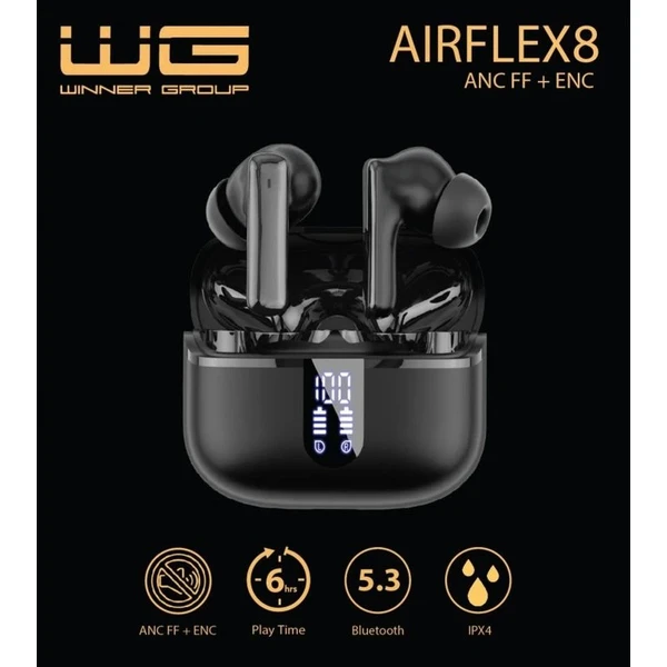 WG AirFlex 8 Bluetooth slúchadlá s ENC/ANC čierna - Slúchadlá - Obrázok ZAHO000K01
