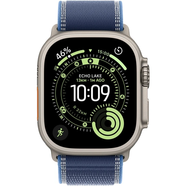 Apple Watch Ultra 3 (2025) 49mm Prírodný titán s modrým/jasne modrým trailovým ťahom S/M - Inteligentné hodinky - Obrázok ZAQH000K01