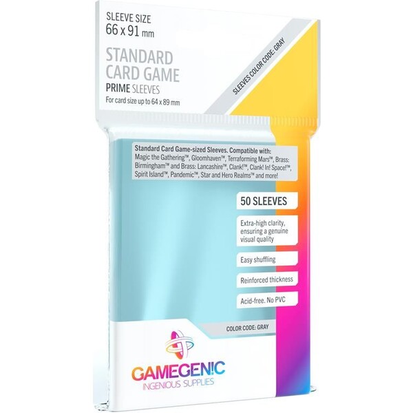 Gamegenic Prime Standard Card Sleeves 66 x 91 mm číre obaly na karty (50 sleevov)