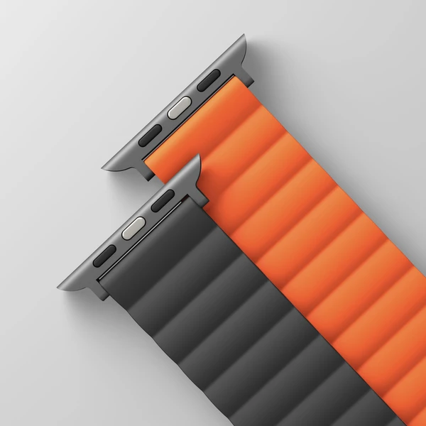 UNIQ Revix obojstranný remienok pre Apple Watch 49/46/45/44/42mm Charcoal (sivý/oranžový) - Remienky - Obrázok ZBHMF00101