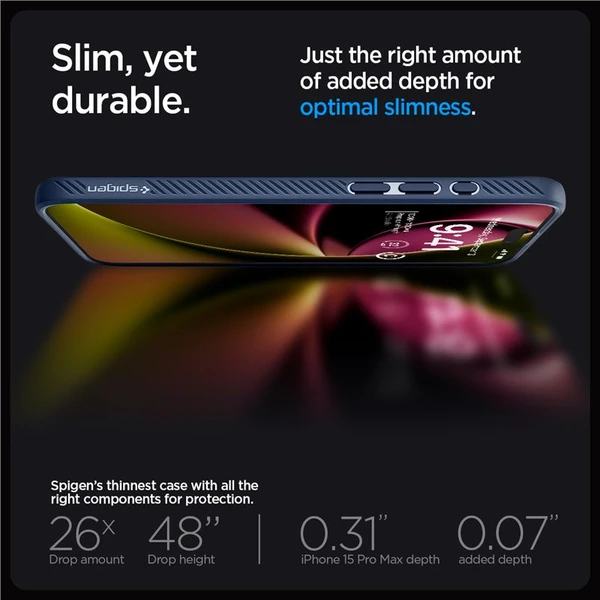 Spigen Liquid Air kryt iPhone 15 Pro Max modrý - Puzdra - Obrázok ZBV8000601