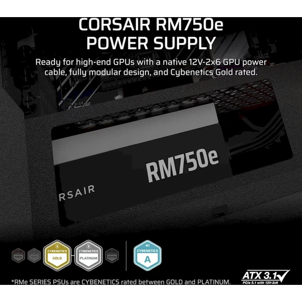 Corsair RM750e čierny - Zdroje - Obrázok ZCRK000K01
