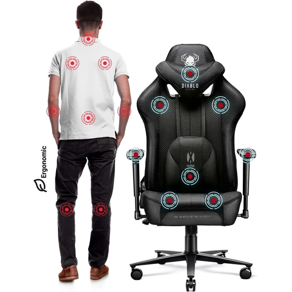 Diablo X-Player 2.0 Normal Size látková herná stolička čierna - Stoličky - Obrázok ZDCG000K01