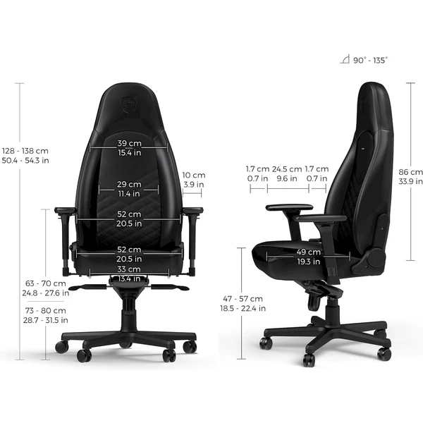 noblechairs ICON herná stolička čierna - Stoličky - Obrázok ZDUA000J01