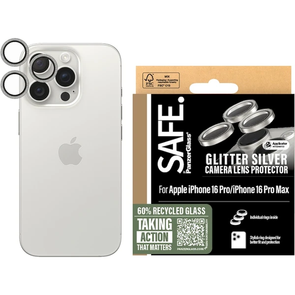 PanzerGlass® SAFE Camera Apple iPhone 16 Pro/15 Pro/16 Pro Max/15 Pro Max trblietavo strieborné HoOp - Ochranné fólie a sklo - Obrázok ZE08000P01