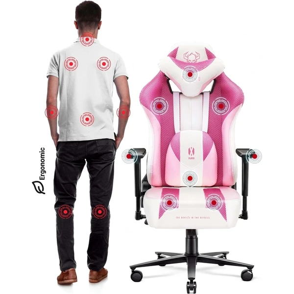 Diablo X-Player 2.0 Normal Size látková herná stolička ružová - Stoličky - Obrázok ZECG000K01