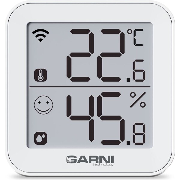 E-shop GARNI 158THT šikovný vnútorný teplomer s vlhkomerom biely