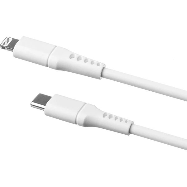 FIXED tekutý silikónový USB-C/Lightning napájací kábel 60W 1,2m biely - Káble a redukcie - Obrázok ZHS1000601