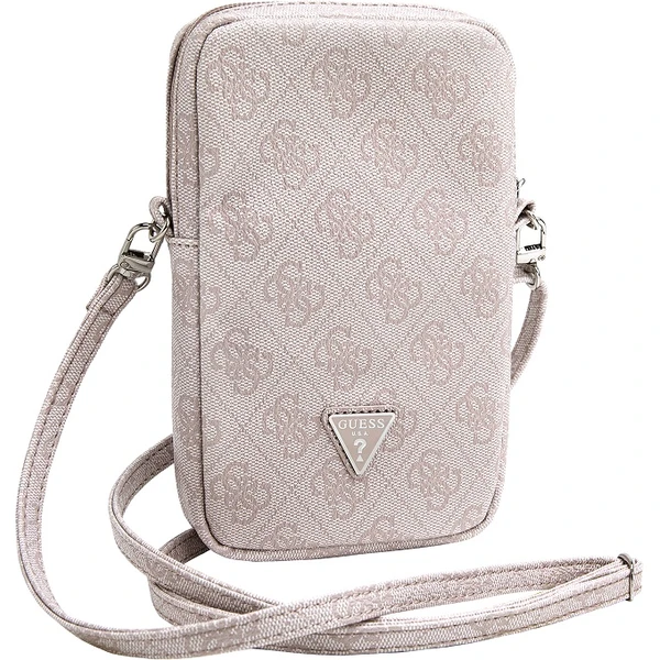 Guess PU 4G Triangle Logo Wallet Phone Bag Zipper ružový - Popruhy a crossbody - Hlavný obrázok