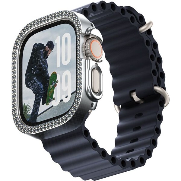 PanzerGlass® SAFE Apple Watch Ultra 3/2/1 bumper rámček trblietavo strieborný