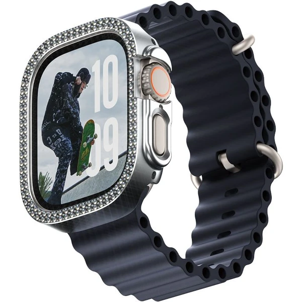 PanzerGlass® SAFE Apple Watch Ultra 3/2/1 bumper rámček trblietavo strieborný - Puzdra - Hlavný obrázok