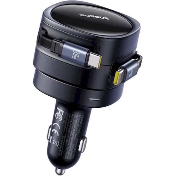 Baseus Enjoyment Max nabíjačka do auta s káblami USB-C+USB-C 60W čierna - Nabíjačky - Obrázok ZI4K000K01