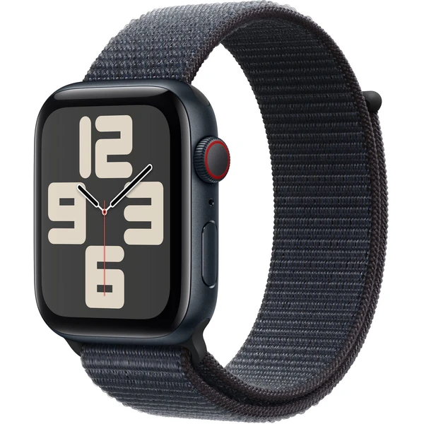 Apple Watch SE (2024) Cellular 44mm Temne atramentový hliník s atramentovo prevliekacím remienkom - Inteligentné hodinky - Hlavný obrázok