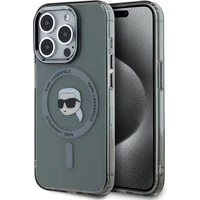 Karl Lagerfeld IML Karl Head Metal Frame MagSafe zadný kryt pre iPhone 15 Pro Max čierny - Puzdra