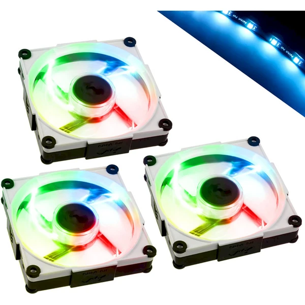 InWin Aurora RGB-LED 120mm čierny/biely 3 pack - Ventilátory pre PC - Hlavný obrázok
