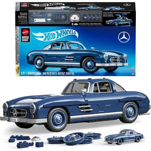 Mattel Brick Shop zostaviteľný model Hot Wheels - Mercedes-Benz 300SL (Premium series) - Stavebnica - Obrázok ZLWG000K01