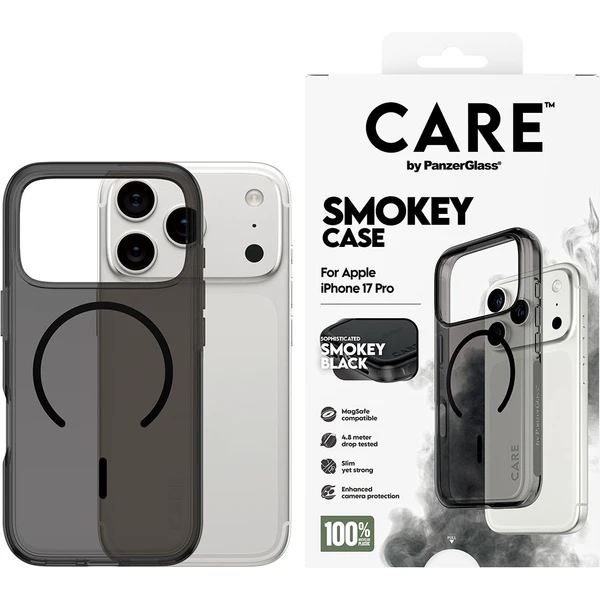 PanzerGlass® CARE Smokey kryt s MagSafe Apple iPhone 17 Pro dymový/čierny - Puzdra - Obrázok ZODH000K01
