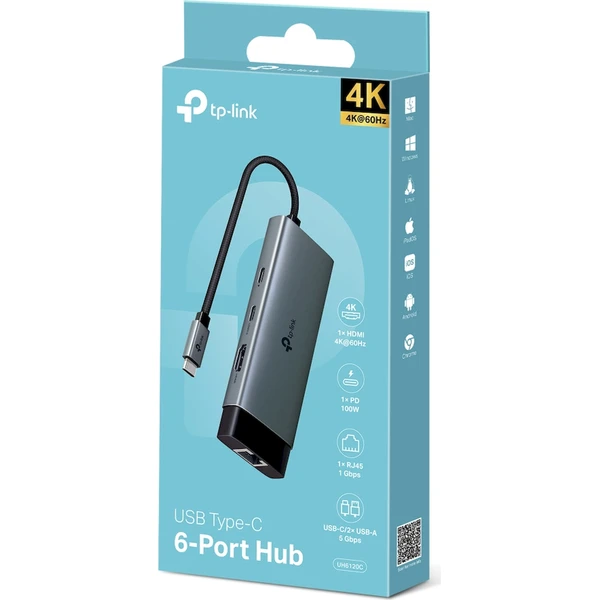 TP-Link UH6120C USB Hub typu C 6 v 1 - USB huby - Obrázok ZODO000K01