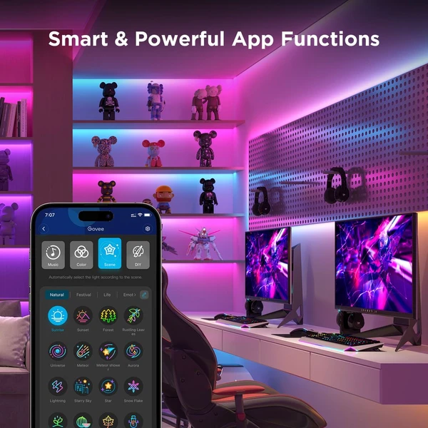 Govee WiFi RGBICW Smart PRE LED pásik 3m MATTER - extra odolný - LED pásy - Obrázok ZPKK000K01