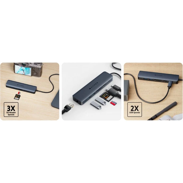 Hyper® EcoSmart™ Gen.2 USB-C 7v1 Hub 100W PD dokovacia stanica - USB huby - Obrázok ZQ60000L01