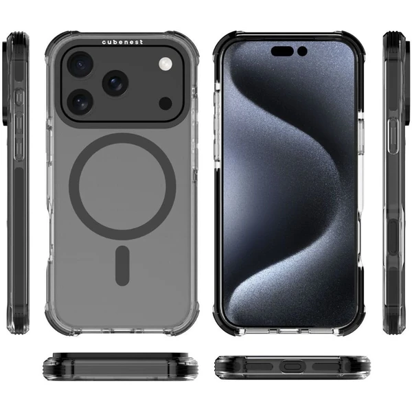 Cubenest MagPro Strong Guard MagSafe kryt iPhone 17 Pro čierny - Puzdra - Obrázok ZQBK000K01