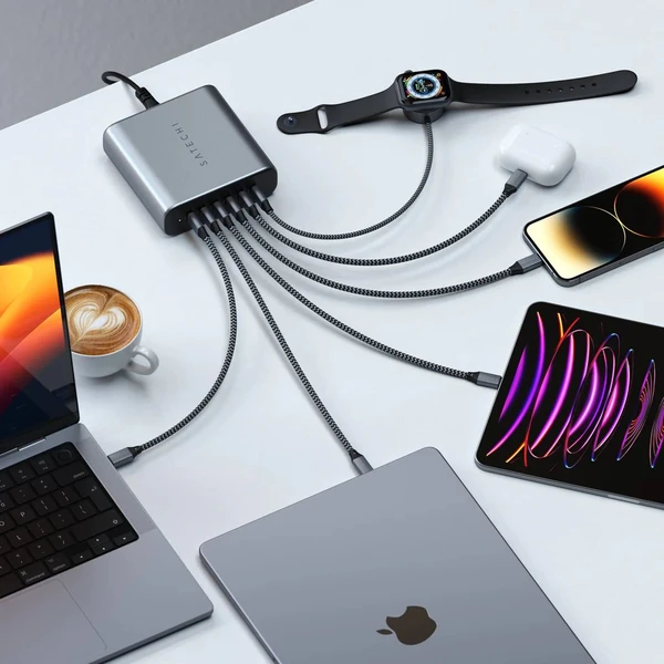 Satechi 200W 6x USB-C nabíjací adaptér sivý - Nabíjačky - Obrázok ZQW4000601