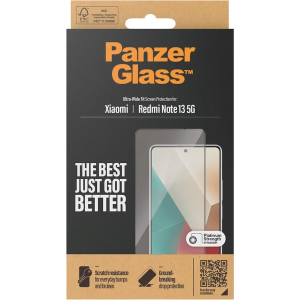 PanzerGlass Ultra-Wide Fit ochranné sklo Xiaomi Redmi Note 13 5G/13 Pro 4G - Ochranné fólie a sklo - Obrázok ZS51000P01