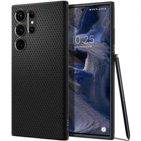 Spigen Liquid Air kryt Samsung Galaxy S23 Ultra čierny - Puzdra - Hlavný obrázok