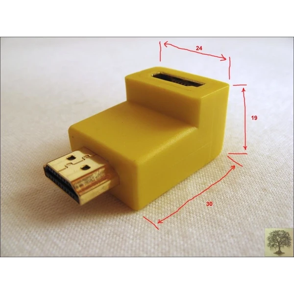 PremiumCord HDMI/HDMI redukcia so zahnutým konektorom čierna - Káble a redukcie - Obrázok ZUTU000501