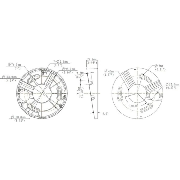 Uniview adaptér pre montáž na strop pre Uniview dome kamery - Držiaky - Obrázok ZUVF300401