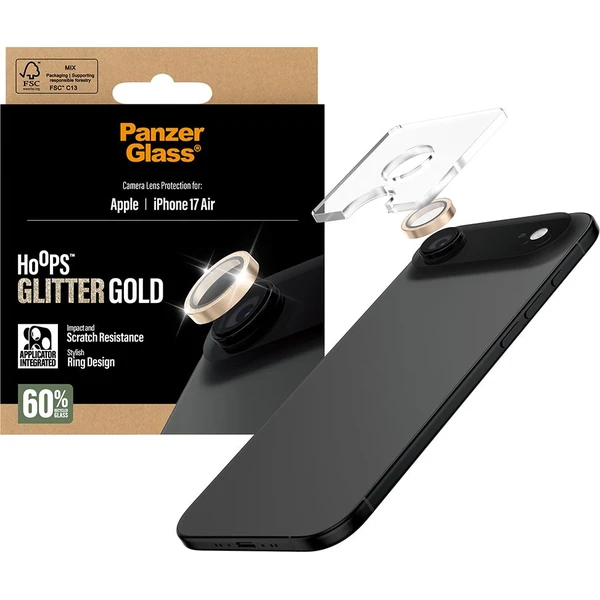 PanzerGlass® Hoops skla Apple iPhone Air trblietavo zlaté - Ochranné fólie a sklo - Obrázok ZVEH000K01