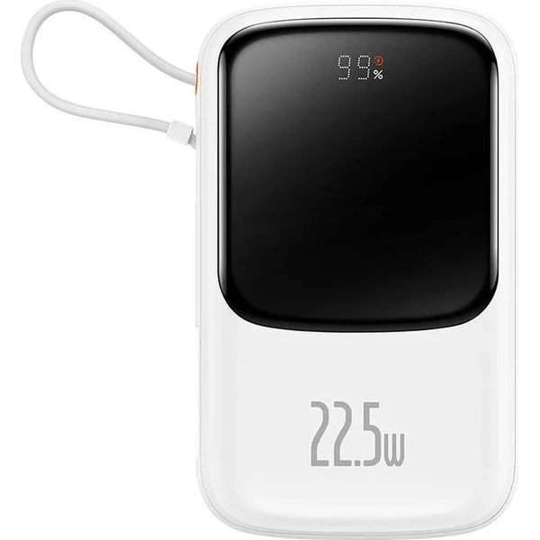 Baseus Qpow Pro 10000mAh, 22,5W, s káblom USB-C biela - Powerbanky - Hlavný obrázok