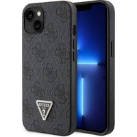 Guess PU 4G Strass Triangle Metal Logo kryt iPhone 15 čierny - Puzdra