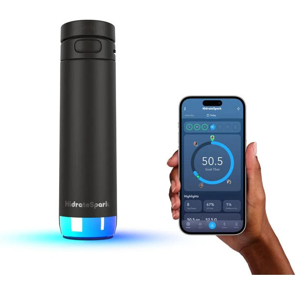 HidrateSpark PRO 2 múdra fľaša so slamkou, 621 ml čierna - Inteligentné fľaše - Obrázok ZX2H000K01
