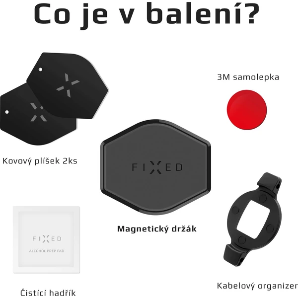FIXED IconFlex magnetický držiak na palubnú dosku s kĺbom čierny - Držiaky - Obrázok ZYG2000301