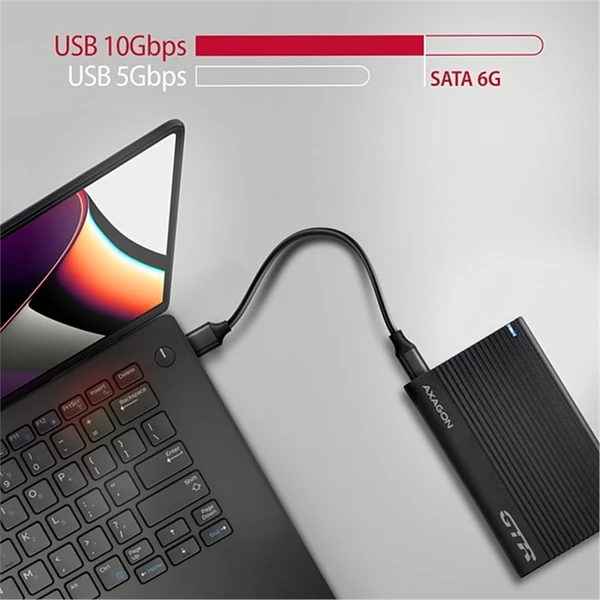 AXAGON EE25-GTR RIBBED externý box pre 2,5“ disk - Externé boxy - Obrázok ZYS6000701