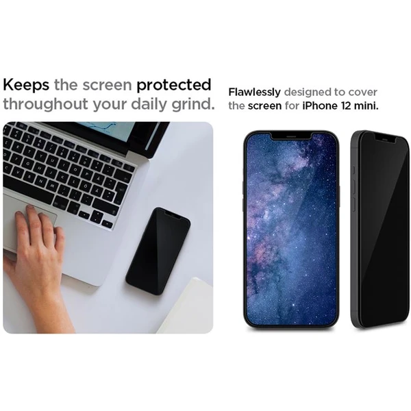Spigen Glas tR EZ Fit tvrdené sklo iPhone 12 mini 2 ks číre - Ochranné fólie a sklo - Obrázok ZZA3200401