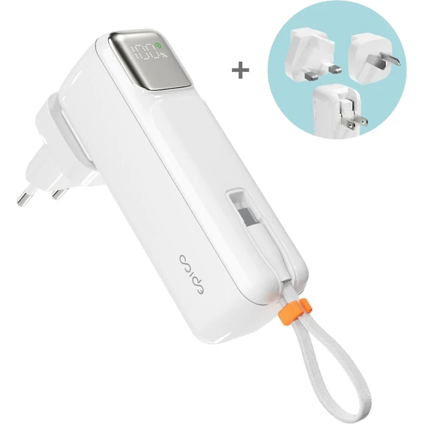 Epico UltraPack 2v1 5000mAh cestovná powerbanka a sieťový adaptér biela - Powerbanky - Hlavný obrázok