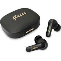 Guess PU Metal Logo TWS bezdrôtové slúchadlá čierna - Slúchadlá