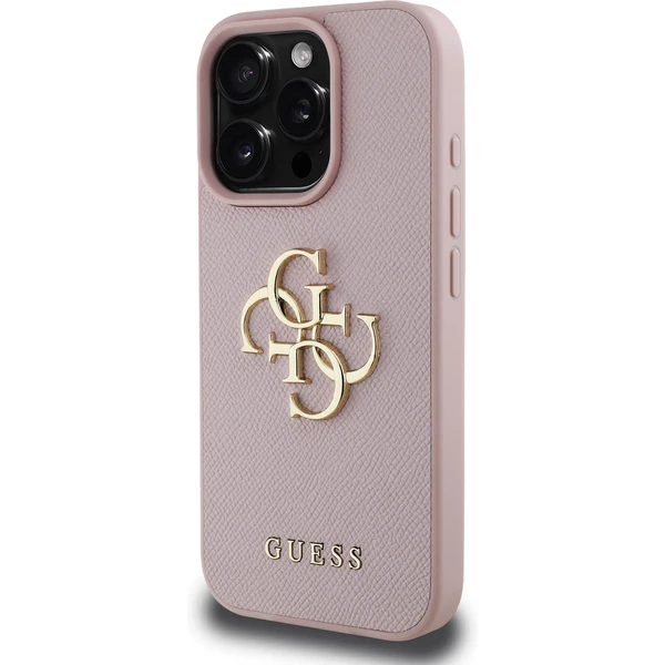 Guess PU Grained 4G Metal Logo kryt iPhone 15 Pre Max ružový - Puzdra - Obrázok a041ae74b6914c5fbf6802cc09509cc4