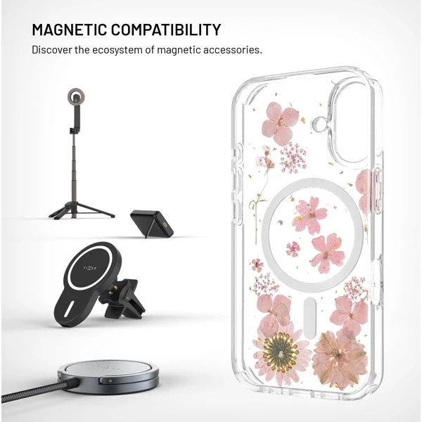 Zadný kryt FIXED MagBloom s podporou MagSafe pro Apple iPhone 16, Pink Blossom - Puzdra - Obrázok a04bbd56a1ff48d4b5d05b4d99fbc3fb