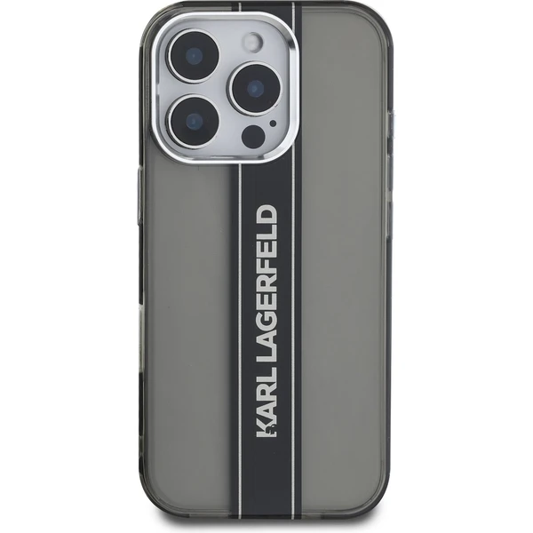 Karl Lagerfeld IML Stripe Logo kryt iPhone 16 Pro Max čierny - Puzdra - Obrázok a0539f1a36df40fe8503c51f416d28d1