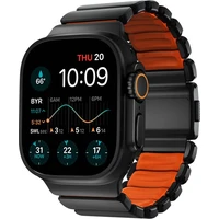 Nomad Stratos Band FKM remienok Apple Watch 45/46/49mm Čierny titán/Ultra oranžová - Remienky