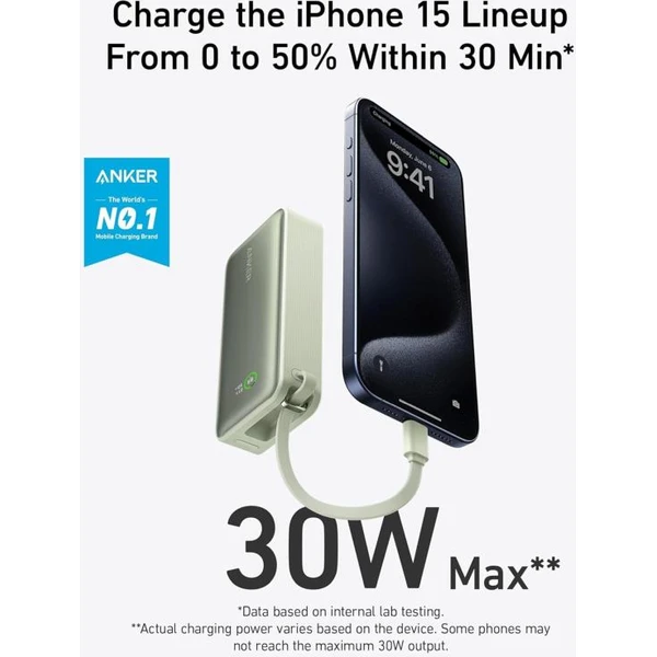 Anker 545 powerbanka 10000mAh, 30W s káblom USB-C zelená - Powerbanky - Obrázok a0762d8373914fa3a1e899c6053c6831