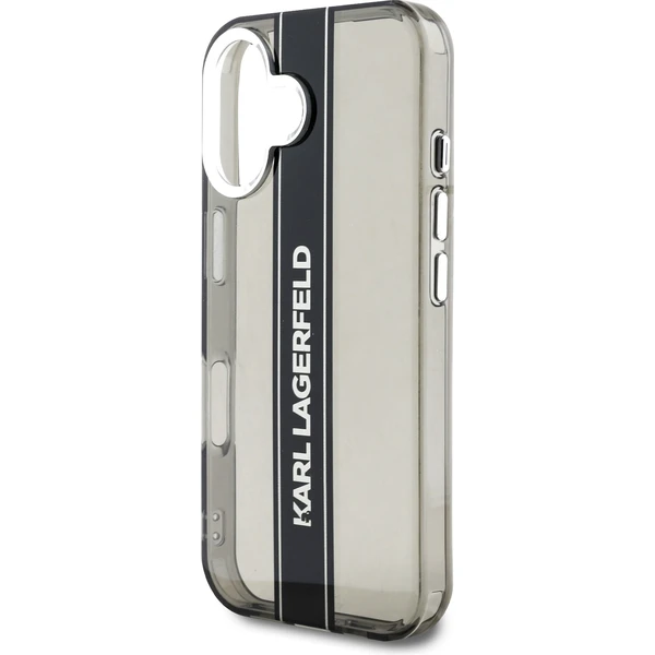 Karl Lagerfeld IML Stripe Logo kryt iPhone 16 čierny - Puzdra - Obrázok a0aa45959f2f432f8e89eea9e0c14073